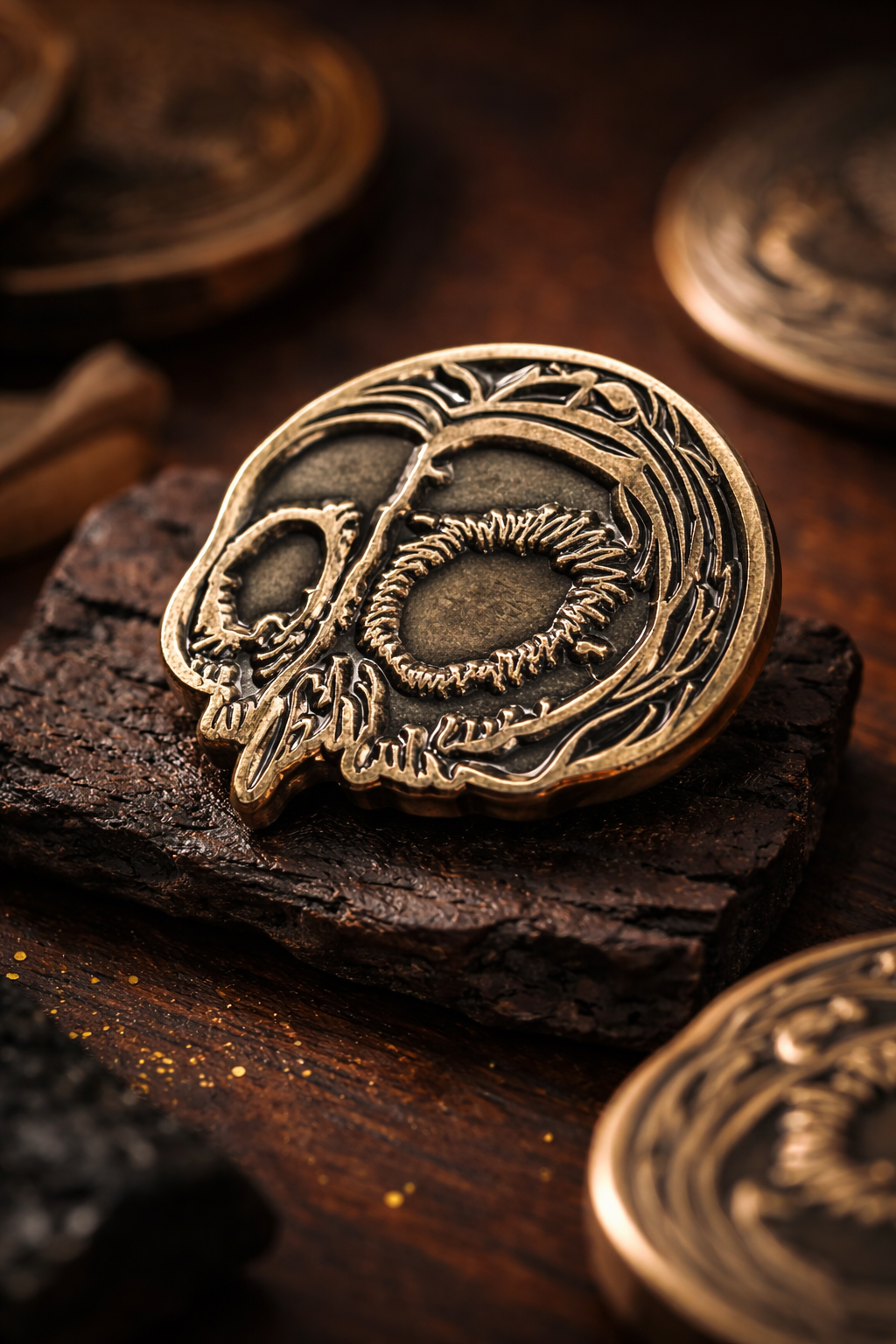 Owl Skull Die Press Enamel Pin